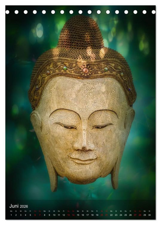 Produktbild: Die Welt mit Buddha (Tischkalender 2026 DIN A5 hoch), CALVENDO Monatskalender