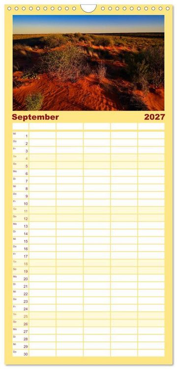 Produktbild: Familienplaner 2027 - Roadtrip durchs Outback &ndash; Australiens wilde Seele mit 5 Spalten (Wandkalender, 21 x 45 cm) CALVENDO