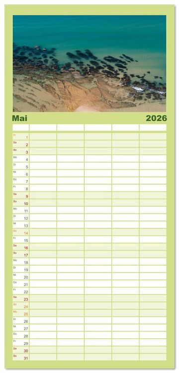 Produktbild: Familienplaner 2026 - Sizilien &ndash; Die Insel, auf der es keinen Winter gibt mit 5 Spalten (Wandkalender, 21 x 45 cm) CALVENDO