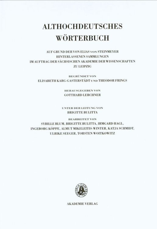 Produktbild: Althochdeutsches W&ouml;rterbuch / Band VI: M&ndash;N. 7./8. Lieferung (merigot bis minnon)