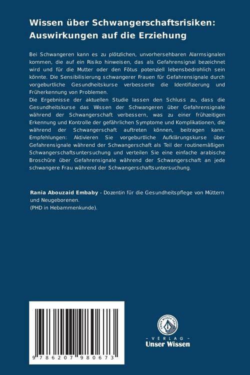 Produktbild: Wissen &uuml;ber Schwangerschaftsrisiken: Auswirkungen auf die Erziehung