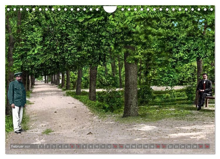 Produktbild: Aschersleben um 1900 &ndash; Auf der alten Burg - Kolorierte Schwarzwei&szlig;fotos (Wandkalender 2027 DIN A4 quer), CALVENDO Monatskalender