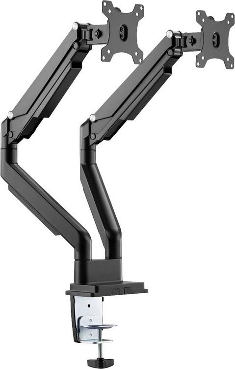 Produktbild: Digitus Monitor-Tischhalterung DA-90395 2 Display(s) 38,1 cm (15") - 81,3 cm (32") Schwarz Drehbar, H&ouml;henverstellbar, Neigbar, Rotierbar, Schwenkbar