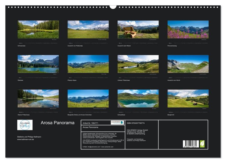 Produktbild: Arosa Panorama (Wandkalender 2026 DIN A2 quer), CALVENDO Monatskalender