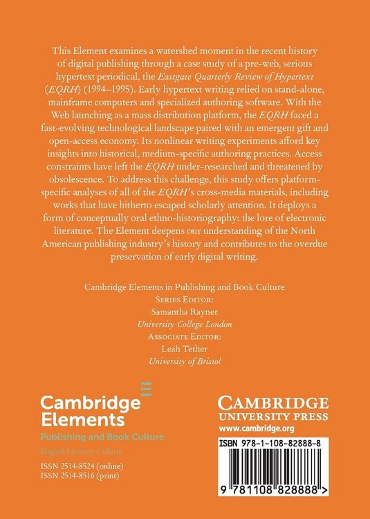 Produktbild: Pre-web Digital Publishing and the Lore of Electronic Literature