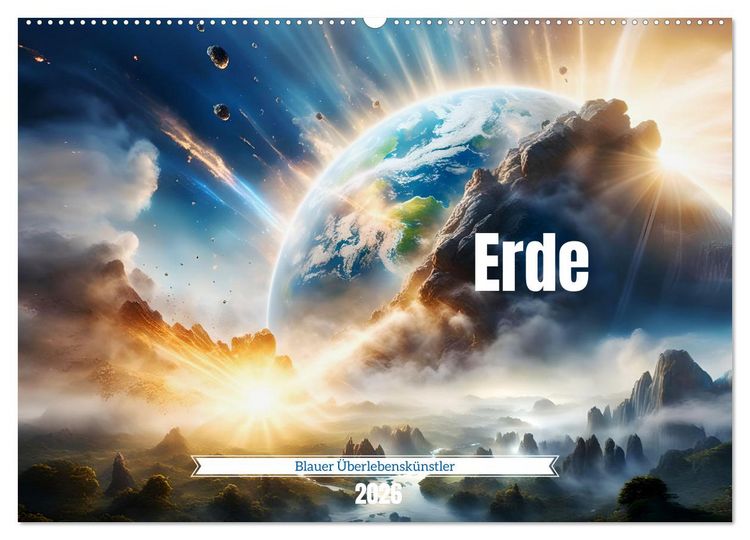 Produktbild: Erde - Blauer &Uuml;berlebensk&uuml;nstler (Wandkalender 2026 DIN A2 quer), CALVENDO Monatskalender