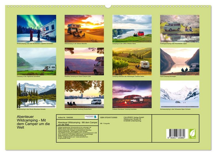 Produktbild: Abenteuer Wildcamping - Mit dem Camper um die Welt (hochwertiger Premium Wandkalender 2026 DIN A2 quer), Kunstdruck in Hochglanz