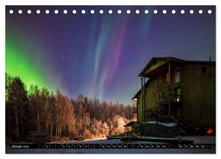 Produktbild: Aurora in Alaska (Tischkalender 2026 DIN A5 quer), CALVENDO Monatskalender