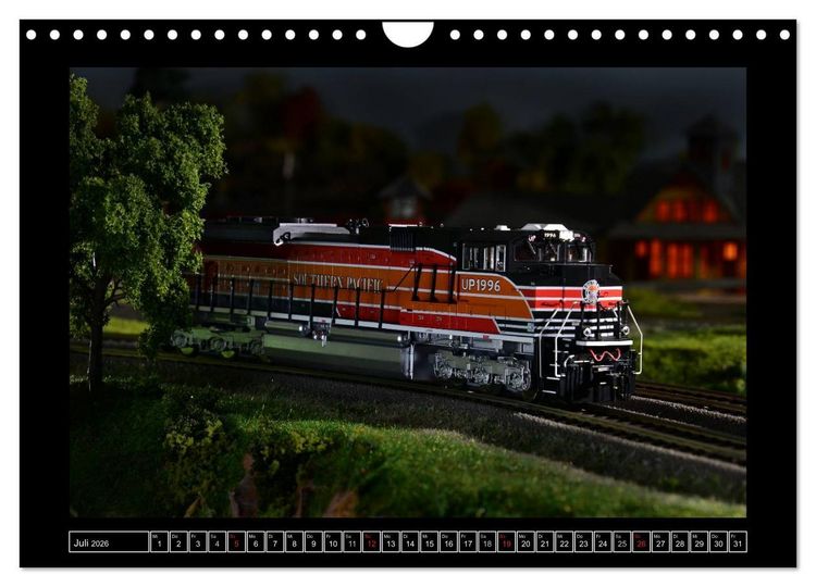 Produktbild: Amerikanische Modelleisenbahnen (Wandkalender 2026 DIN A4 quer), CALVENDO Monatskalender