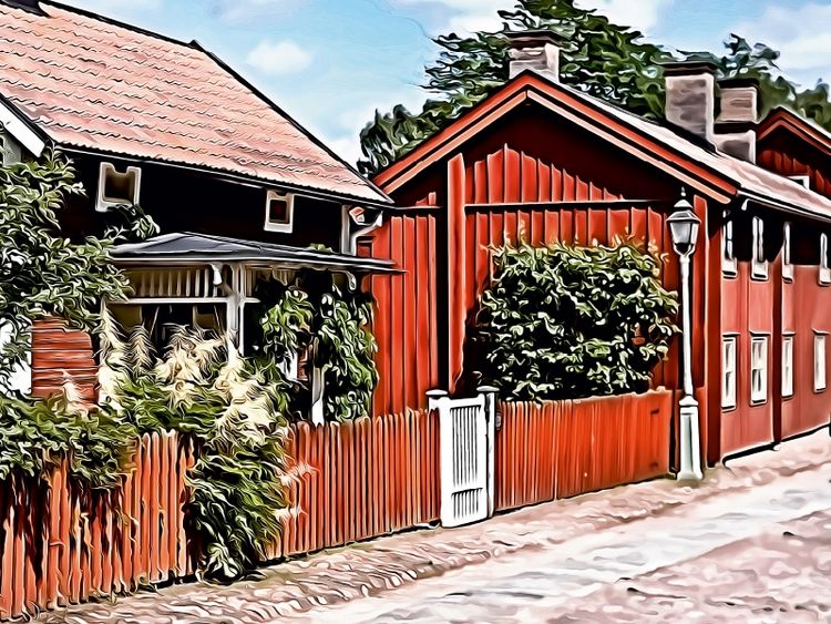 Produktbild: CALVENDO Puzzle Schwedenrot. | 1000 Teile Lege-Gr&ouml;&szlig;e 64x48cm Foto-Puzzle f&uuml;r gl&uuml;ckliche Stunden