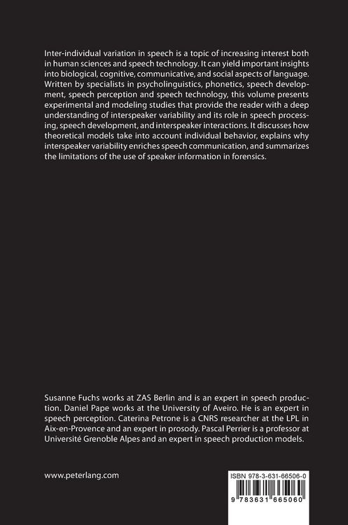 Produktbild: Individual Differences in Speech Production and Perception