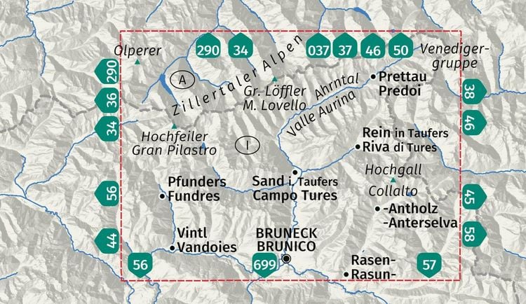 Produktbild: KOMPASS Wanderkarte 82 Tauferer Ahrntal / Valle di Tures e Aurina 1:50.000