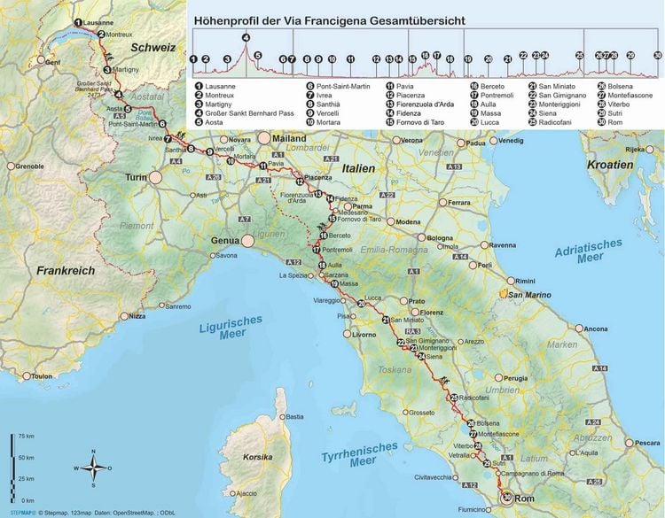 Produktbild: Via Francigena von Lausanne nach Rom