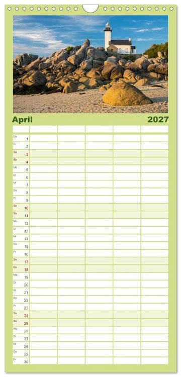 Produktbild: Familienplaner 2027 - Sehnsucht Bretagne mit 5 Spalten (Wandkalender, 21 x 45 cm) CALVENDO