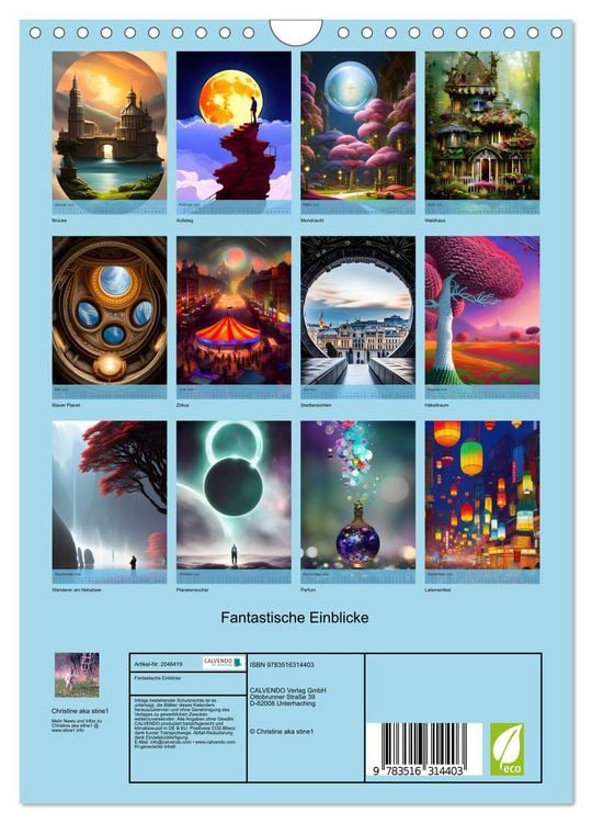 Produktbild: Fantastische Einblicke (Wandkalender 2026 DIN A4 hoch), CALVENDO Monatskalender