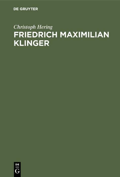 Produktbild: Friedrich Maximilian Klinger
