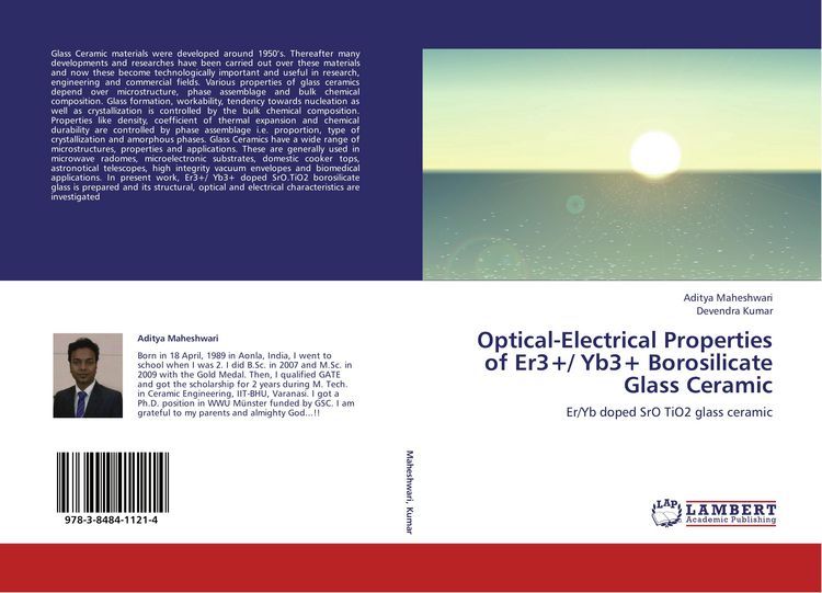 Produktbild: Optical-Electrical Properties of Er3+/ Yb3+ Borosilicate Glass Ceramic