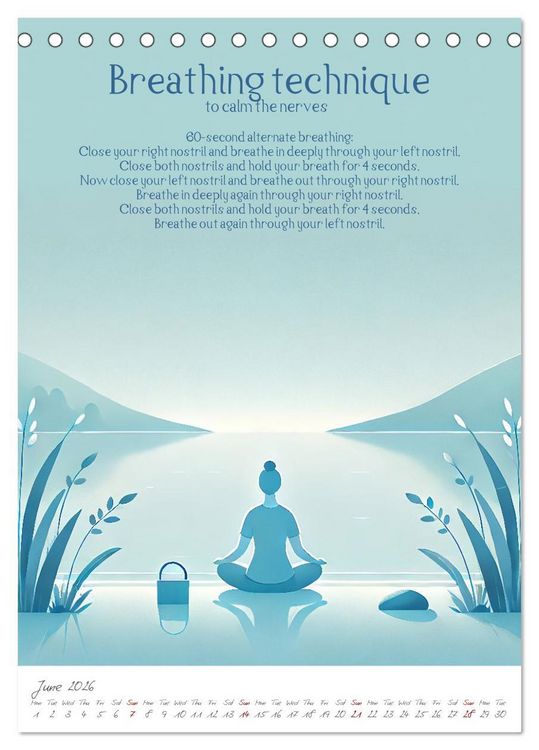 Produktbild: The anti-stress path - Monthly inspirations for more balance (Desk Calendar 2026 DIN A5 portrait), CALVENDO 12 Month DeskCalendar