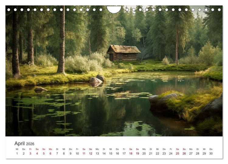 Produktbild: H&uuml;ttenzauber - Ein visueller Streifzug durch Norwegens Wildnis (Wandkalender 2026 DIN A4 quer), CALVENDO Monatskalender