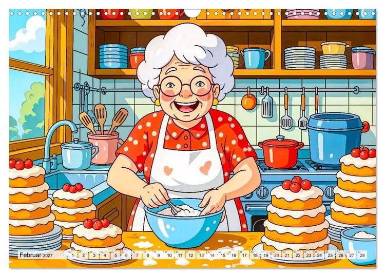 Produktbild: Oma rockt den Ruhestand - Lustiger Frauenkalender mit Humor (Wandkalender 2027 DIN A3 quer), CALVENDO Monatskalender