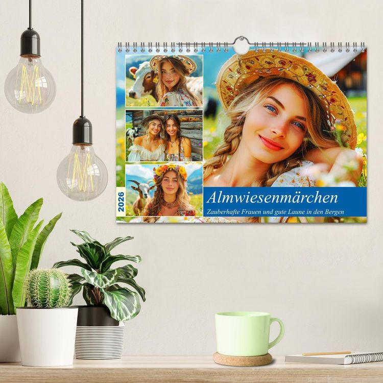 Produktbild: Almwiesenm&auml;rchen. Zauberhafte Frauen und gute Laune in den Bergen (Wandkalender 2026 DIN A4 quer), CALVENDO Monatskalender