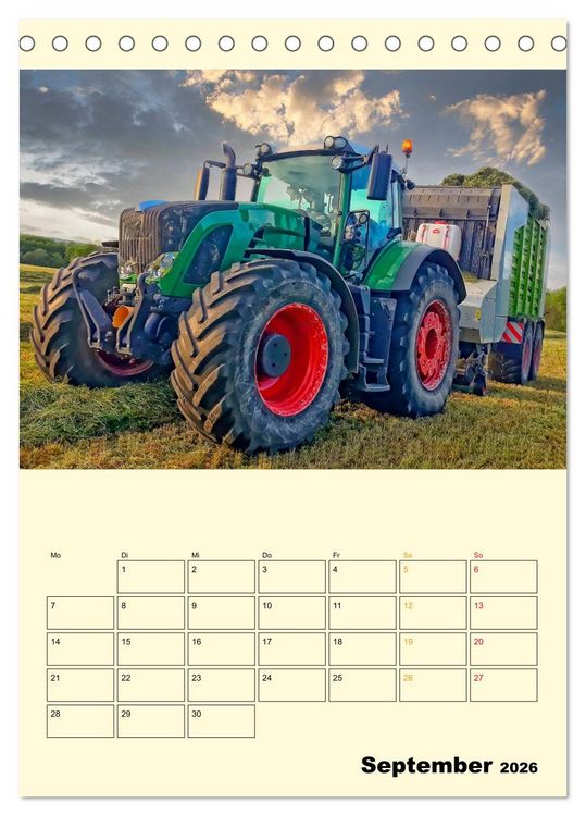 Produktbild: Traktor Giganten (Tischkalender 2026 DIN A5 hoch), CALVENDO Monatskalender