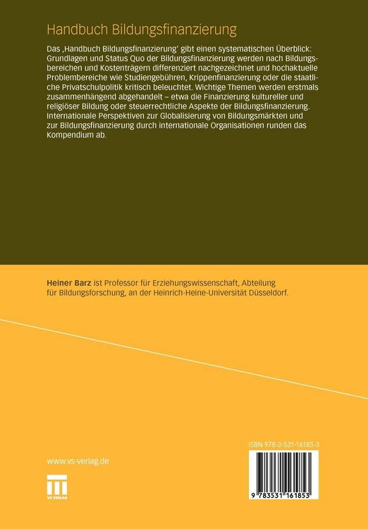 Produktbild: Handbuch Bildungsfinanzierung