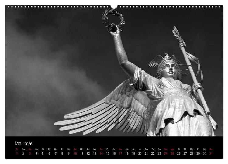 Produktbild: Berlin Monochrome (hochwertiger Premium Wandkalender 2026 DIN A2 quer), Kunstdruck in Hochglanz