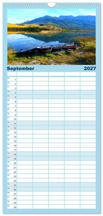 Produktbild: Familienplaner 2027 - Kanadas Rocky Mountains: Zwischen Gipfeln & glasklaren Seen mit 5 Spalten (Wandkalender, 21 x 45 cm) CALVENDO