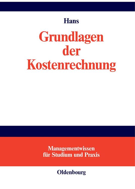 Produktbild: Grundlagen der Kostenrechnung