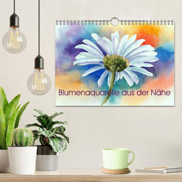 Produktbild: Blumenaquarelle aus der N&auml;he (Wandkalender 2026 DIN A4 quer), CALVENDO Monatskalender