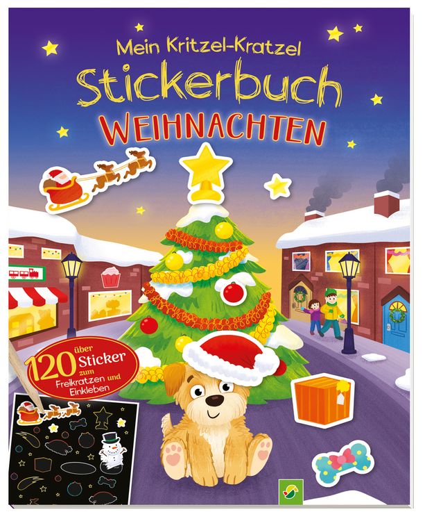 Produktbild: Mein Kritzel-Kratzel-Stickerbuch Weihnachten mit Bambus-Stick
