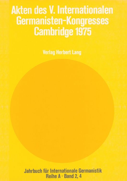 Produktbild: Akten des V. Internationalen Germanisten-Kongresses- Cambridge 1975