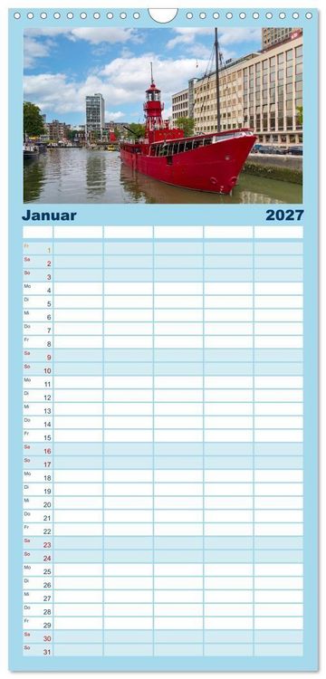 Produktbild: Familienplaner 2027 - Rotterdam - modern und pulsierend mit 5 Spalten (Wandkalender, 21 x 45 cm) CALVENDO