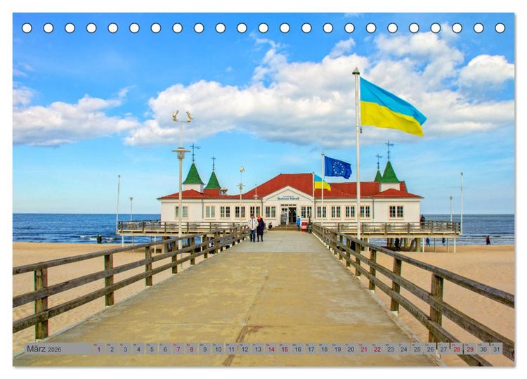 Produktbild: Das Kaiserbad Ahlbeck &ndash; Augenblicke eines Apriltages von der Ostseeinsel Usedom (Tischkalender 2026 DIN A5 quer), CALVENDO Monatskalender