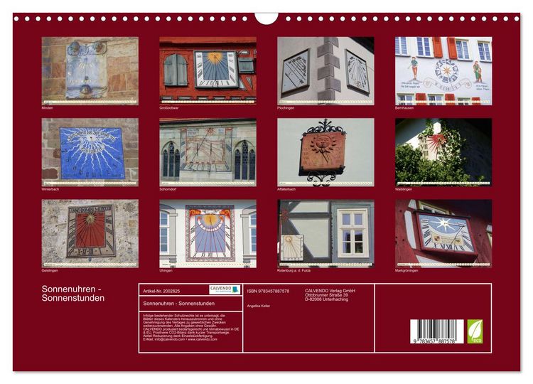Produktbild: Sonnenuhren - Sonnenstunden (Wandkalender 2026 DIN A3 quer), CALVENDO Monatskalender