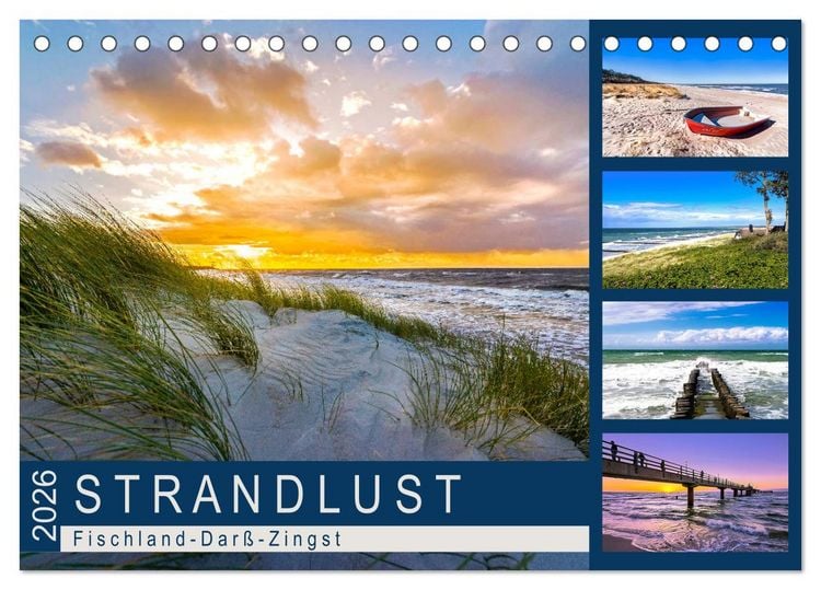 Produktbild: STRANDLUST: Fischland-Dar&szlig;-Zingst (Tischkalender 2026 DIN A5 quer), CALVENDO Monatskalender