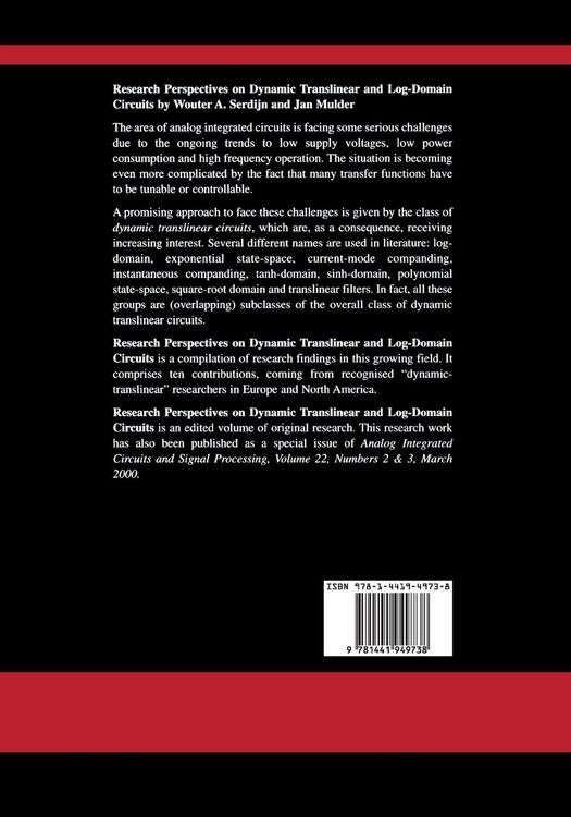 Produktbild: Research Perspectives on Dynamic Translinear and Log-Domain Circuits