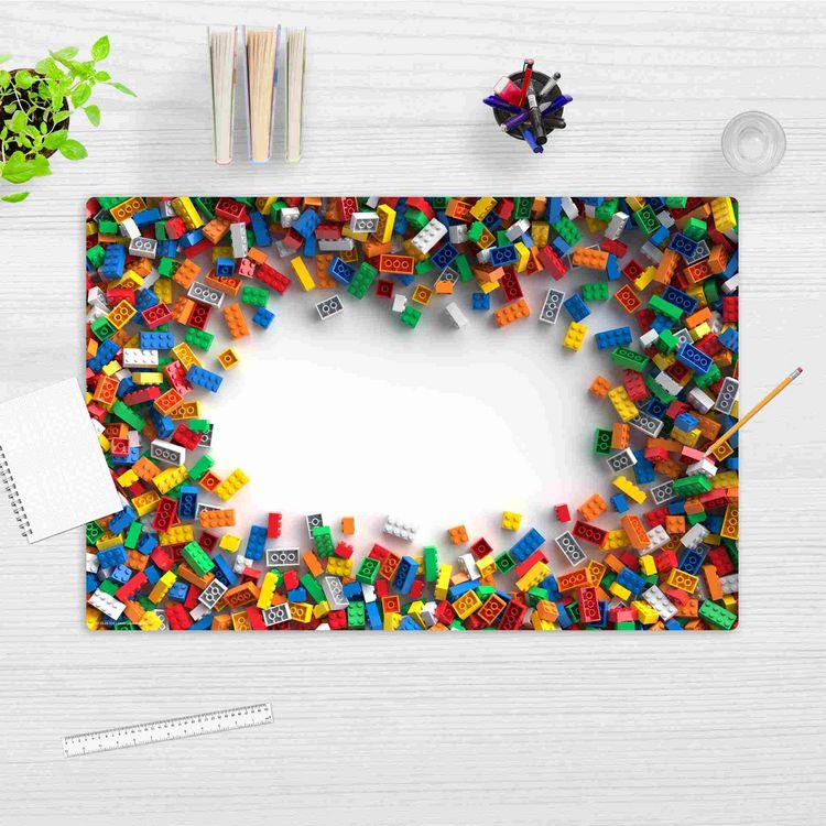 Produktbild: Cover-your-desk Schreibtischunterlage f&uuml;r Kinder und Erwachsene Klemmbausteine, aus hochwertigem Vinyl , 60 x 40 cm