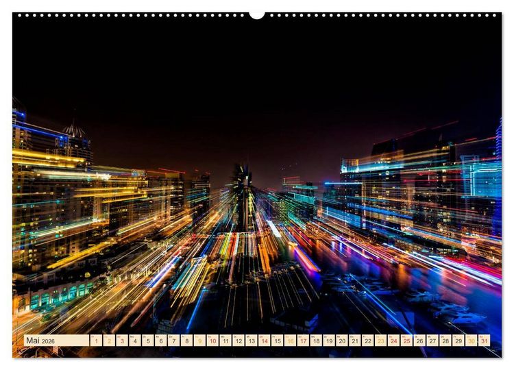 Produktbild: Metropolen der Welt - Skylines in der Nacht (Wandkalender 2026 DIN A2 quer), CALVENDO Monatskalender