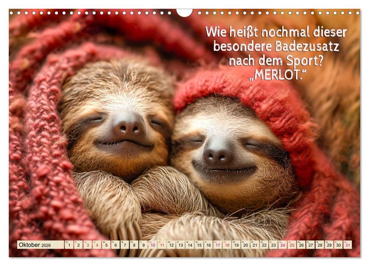 Produktbild: Faultier - Albtraum Sport (Wandkalender 2026 DIN A3 quer), CALVENDO Monatskalender