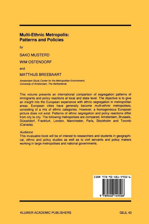 Produktbild: Multi-Ethnic Metropolis: Patterns and Policies