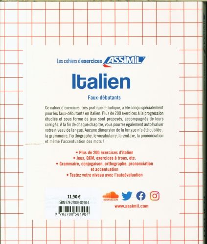 Produktbild: Italian Exercise Book for French Speakers