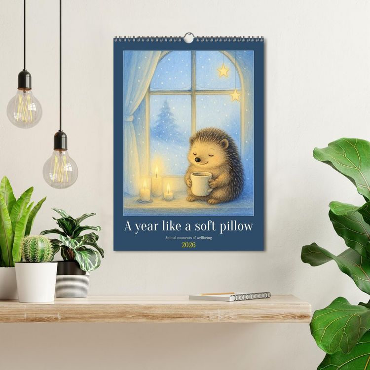 Produktbild: A year like a soft pillow - Animal moments of wellbeing (Wall Calendar 2026 DIN A3 portrait), CALVENDO 12 Month Wall Calendar
