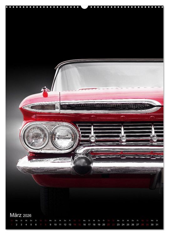 Produktbild: Amerikanische Autos aus den Jahren 1957 bis 1976 Frontansichten (hochwertiger Premium Wandkalender 2026 DIN A2 hoch), Kunstdruck in Hochglanz