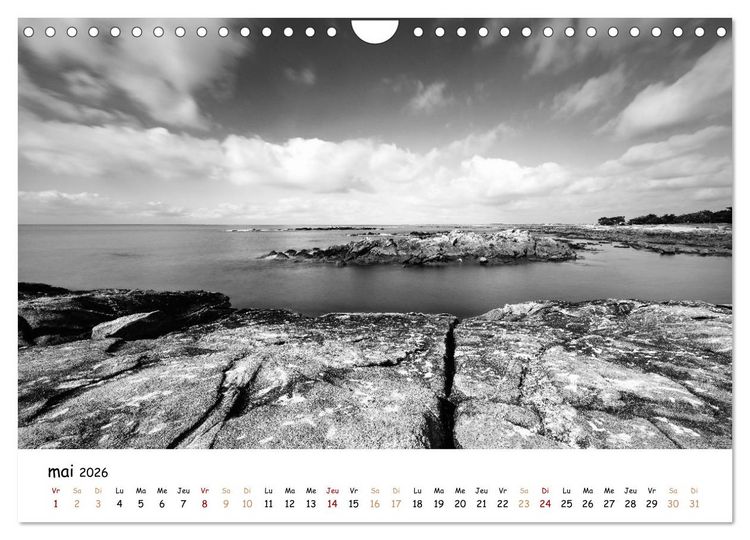 Produktbild: Terres de contraste &ndash; Une ann&eacute;e en monochrome (Calendrier mural 2026 DIN A4 vertical), CALVENDO calendrier mensuel