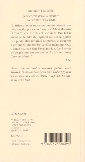 Produktbild: Quand tu seras &agrave; Proust, la guerre sera finie