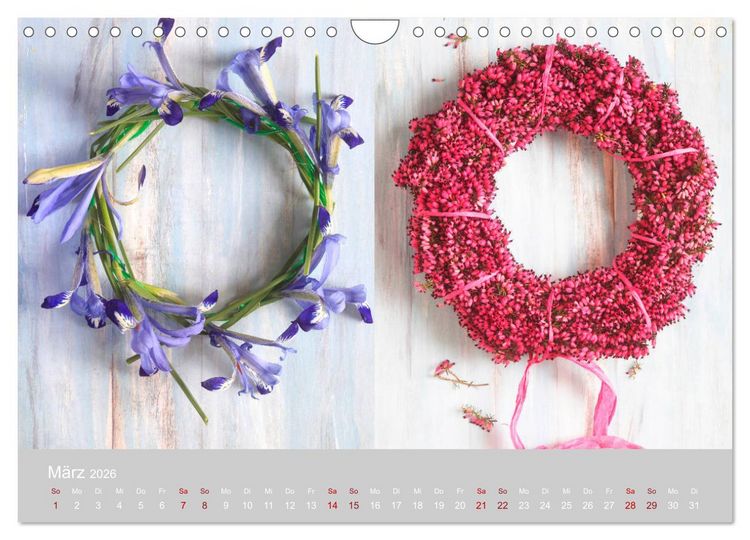 Produktbild: Mit eigenen Kranzarrangements durch das Jahr (Wandkalender 2026 DIN A4 quer), CALVENDO Monatskalender