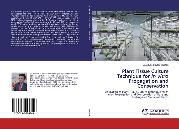 Produktbild: Plant Tissue Culture Technique for In vitro Propagation and Conservation