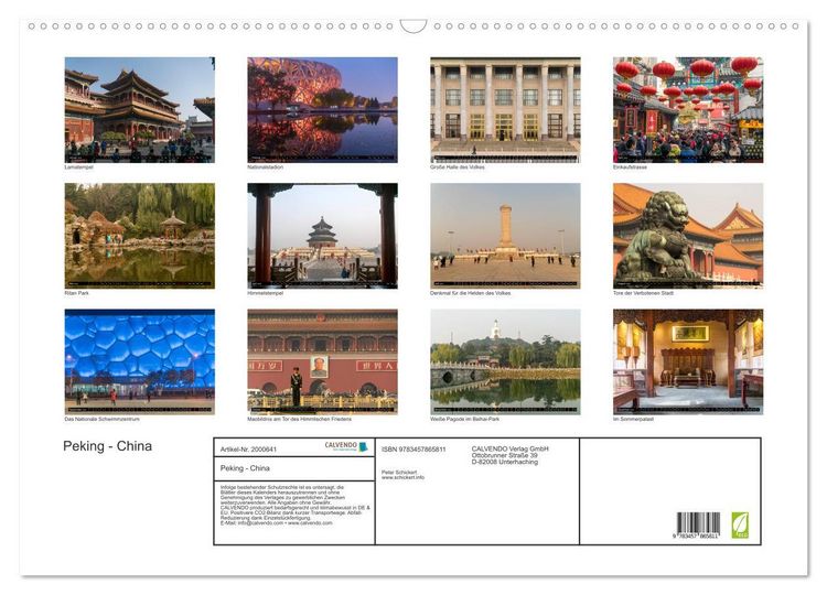 Produktbild: Peking - China (Wandkalender 2026 DIN A2 quer), CALVENDO Monatskalender